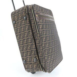 Fendi Zucca FF Leather Suitcase Carry on Bag Business Trunk